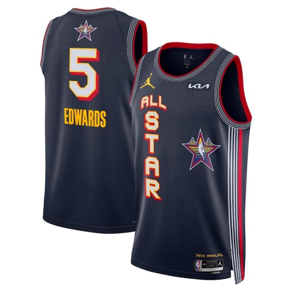 Men's #5 Anthony Edwards Jordan Brand Unisex 2025 NBA All-Star Game Swingman Player Navy Jersey