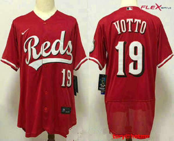 Men's Cincinnati Reds #19 Joey Votto Red Stitched MLB Flex Base Nike Jersey