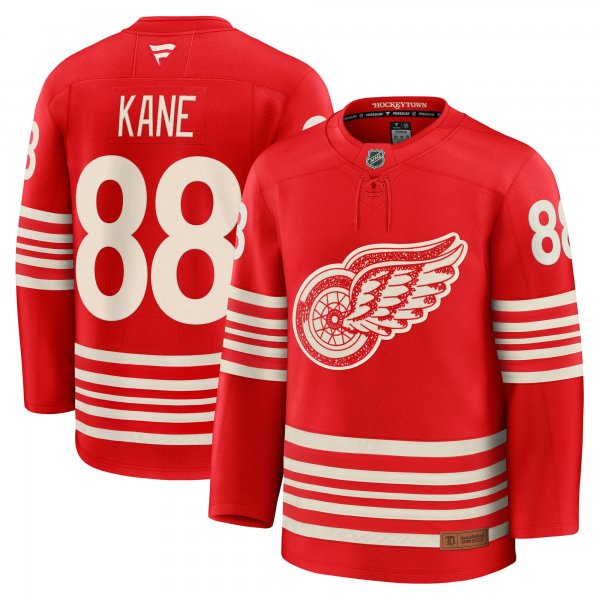Men's Detroit Red Wings #88 Patrick Kane Red Centennial Premium Player Jersey