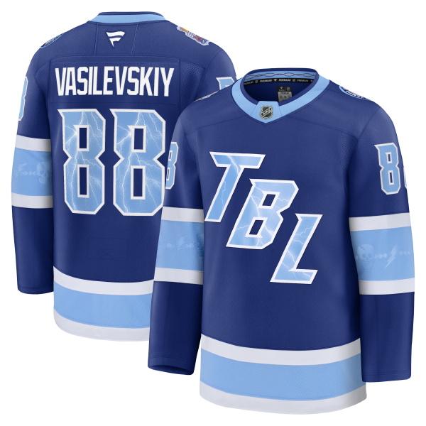 Men's Tampa Bay Lightning #88 Andrei Vasilevskiy Blue 2026 NHL Stadium Series Premium Jersey