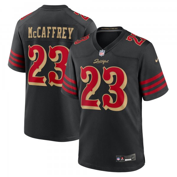 Men's #23 Christian McCaffrey San Francisco 49ers Nike 2025 Rivalries Collection Game Black Jersey
