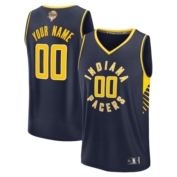 Men's Indiana Pacers Fanatics Navy 2025 NBA Finals Fast Break Replica Custom Icon Edition Jersey