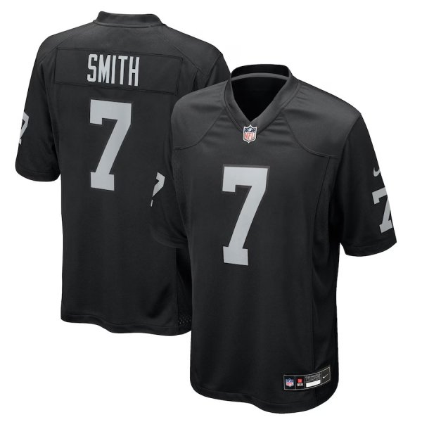 Men's #7 Geno Smith Las Vegas Raiders Nike Game Player Black Jersey