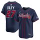 Men's Atlanta Braves #27 Austin Riley Nike Navy 2025 MLB Speedway Classic Alternate Limited Player Jersey