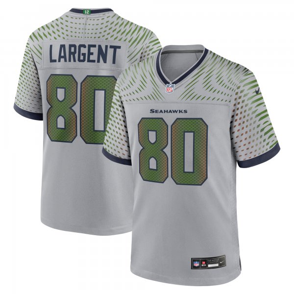Men's #80 Steve Largent Seattle Seahawks Nike 2025 Rivalries Collection Retired Player Game Wolf Gray Jersey