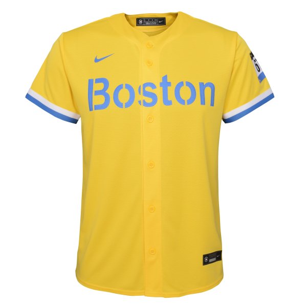 Youth Boston Red Sox Nike Gold/Light Blue City Connect Replica Team Jersey