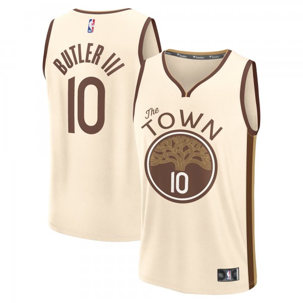Men's Golden State Warriors #10 Jimmy Butler III Fanatics Tan 2025/26 City Edition Fast Break Jersey