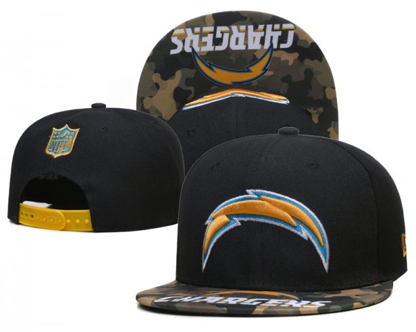 Los Angeles Chargers Black Camouflage Cap