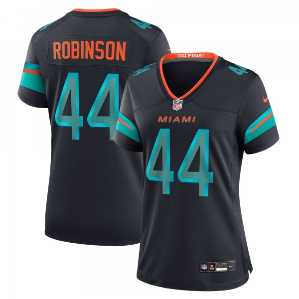 Women's #44 Chop Robinson Miami Dolphins Nike 2025 Rivalries Collection Game Pitch Blue Jersey