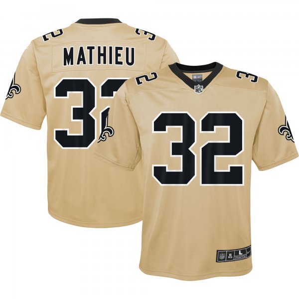 Youth New Orleans Saints #32 Tyrann Mathieu Nike Gold Inverted Game Jersey
