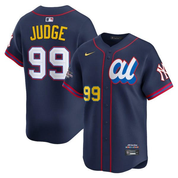 Youth American League #99 Aaron Judge Nike Navy 2025 All-Star Edition Limited Player Jersey