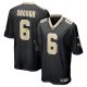 Men's New Orleans Saints #6 Tyler Shough Nike Black Game Jersey