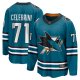 Men's San Jose Sharks #71 Macklin Celebrini Teal  Home Breakaway Jersey