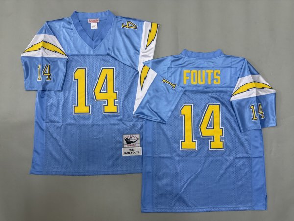 Men's Los Angeles Chargers Jersey #14 Dan Fouts Blue Jersey
