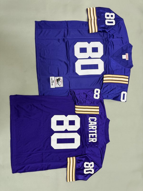 Men's #80 Cris Carter Purple Minnesota Vikings Jersey