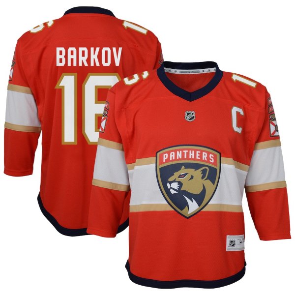 Youth #16 Aleksander Barkov Florida Panthers Home Captain Replica Player Jersey - Red
