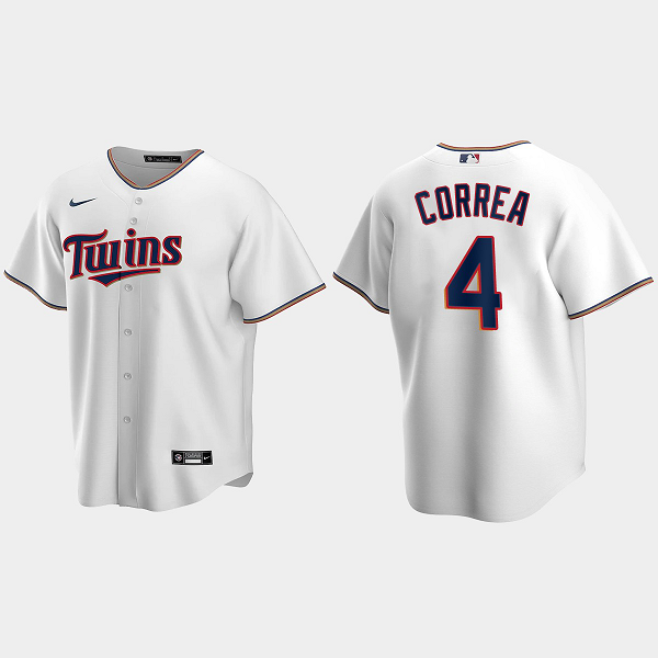 Youth Minnesota Twins #4 Carlos Correa White Replica Home MLB Jersey