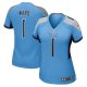 Women's #1 Cameron Ward Tennessee Titans Nike 2025 NFL Draft First Round Pick Game Light Blue Jersey