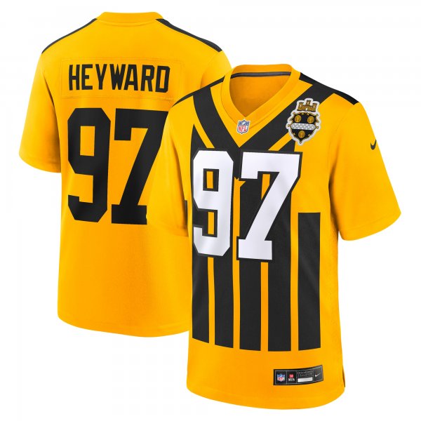 Men's Pittsburgh Steelers #97 Cameron Heyward Nike Gold Alternate 1933 Throwback Game Jersey