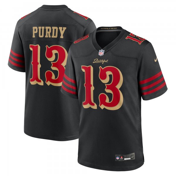 Men's #13 Brock Purdy San Francisco 49ers Nike 2025 Rivalries Collection Game Black Jersey