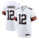 Men's #12 Shedeur Sanders Cleveland Browns Nike 2025 NFL Draft Game White Jersey