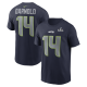 Men's Seattle Seahawks Sam Darnold Nike College Navy Super Bowl LX Patch T-Shirt