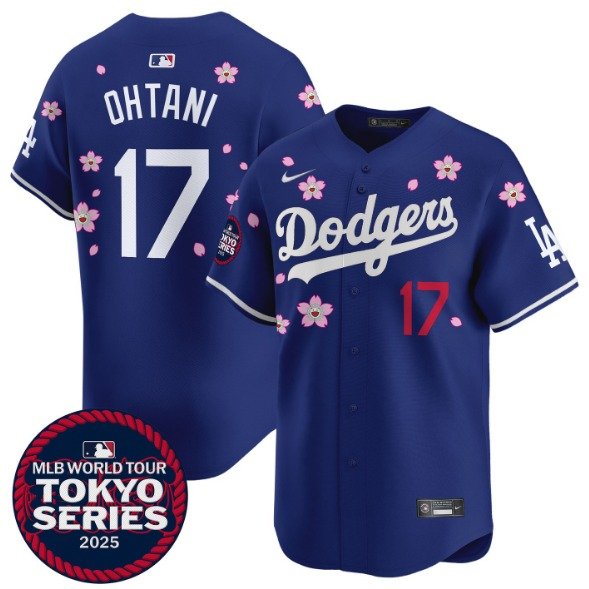 Men's #17 Shohei Ohtani MLB World Tour Tokyo Series 2025 Los Angeles Dodgers Blue Jersey