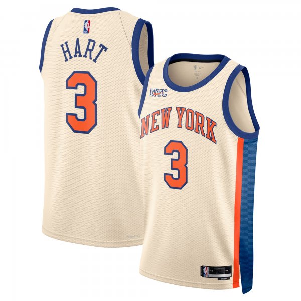 Men's Unisex New York Knicks #3 Josh Hart Nike Cream 2025/26 Swingman City Edition Jersey