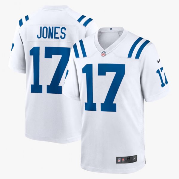 Men's Indianapolis Colts #17 Daniel Jones Nike White Game Jersey