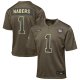 Youth #1 Malik Nabers New York Giants Nike 2025 Salute to Service Game Olive Jersey