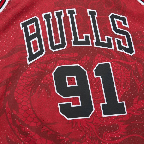 Men's Chicago Bulls Dennis Rodman Mitchell & Ness Red 1997/98 Hardwood Classics Asian Heritage 6.0 Swingman Throwback Player Jersey