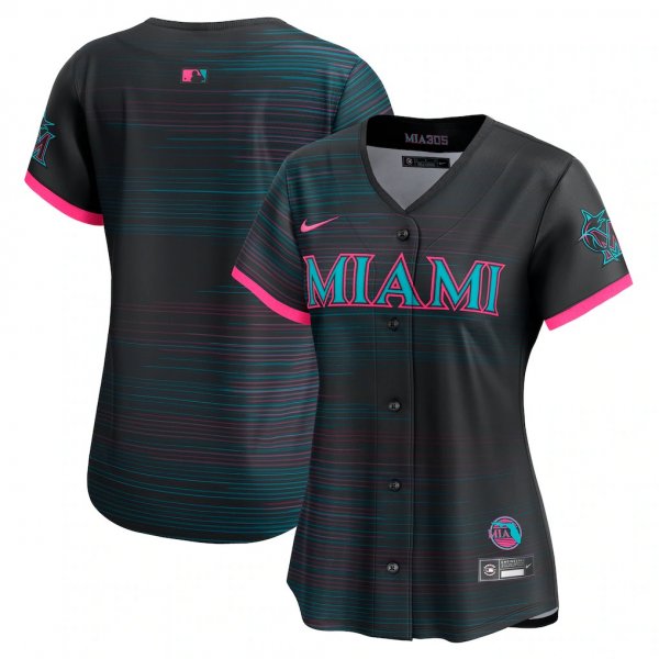 Women's Miami Marlins Nike Black 2025 City Connect Jersey