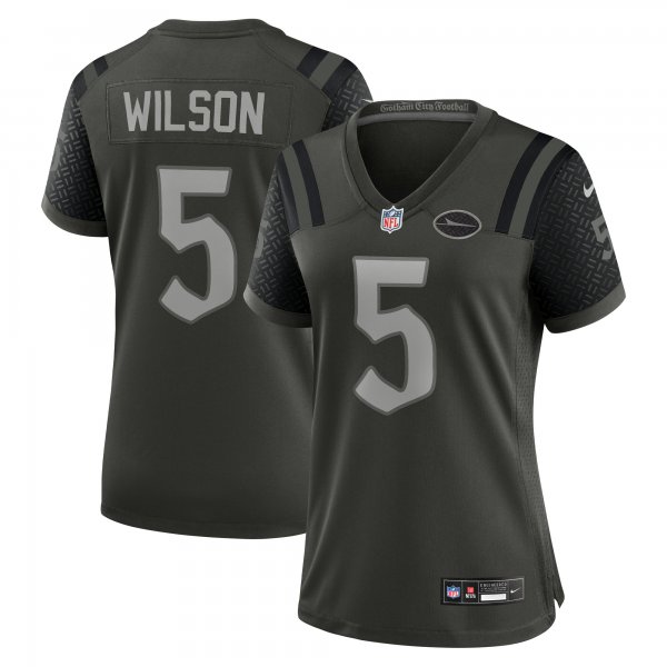 Women's #5 Garrett Wilson New York Jets Nike 2025 Rivalries Collection Game Gotham Green Jersey