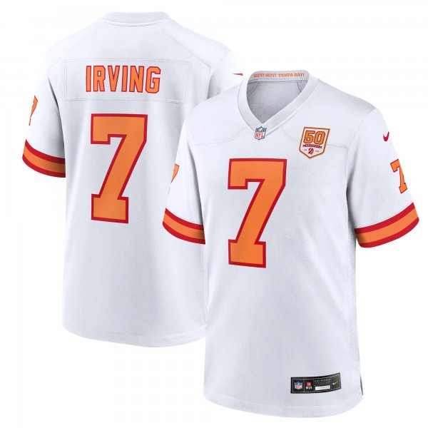 Men's '76 Tampa Bay Buccaneers #7 Bucky Irving Nike White 50th Season Game Jersey