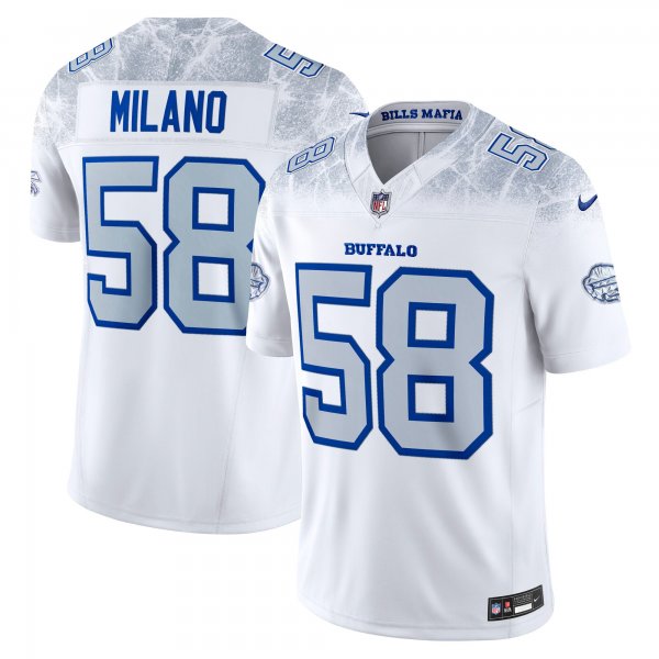 Men's #58 Matt Milano Buffalo Bills Nike 2025 Rivalries Collection Limited White Jersey
