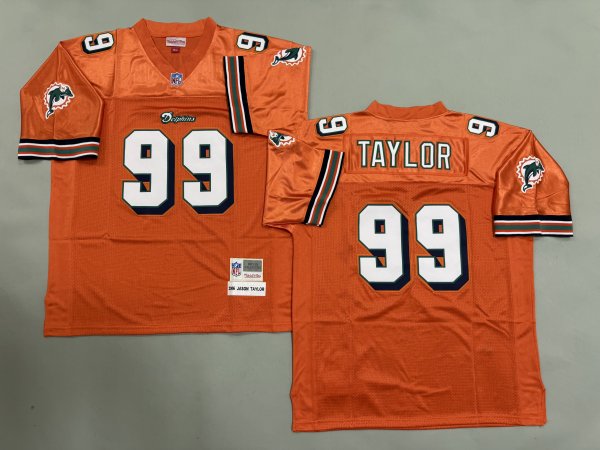 Men's #99 Jason Taylor Orange Miami Dolphins Jersey