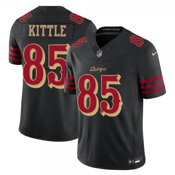 Men's San Francisco 49ers #85 George Kittle Black Rivalries Collection F.U.S.E. Vapor Limited Stitched Jersey