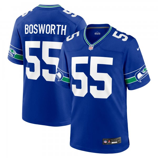 Men's Seattle Seahawks Brian Bosworth Nike Royal Throwback Retired Player Game Jersey