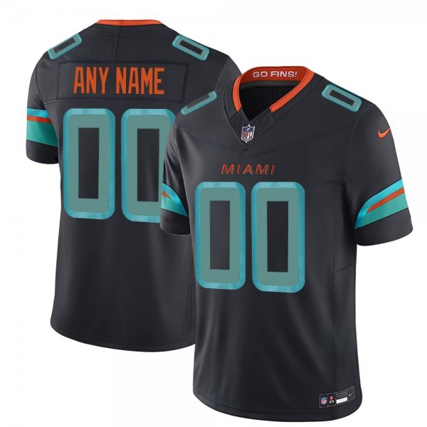 Men's Miami Dolphins Custom Black Rivalries Collection F.U.S.E. Vapor Limited Stitched Jersey