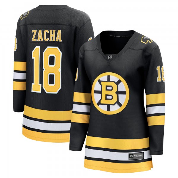 Women's Boston Bruins #18 Pavel Zacha Black Home Breakaway Player Jersey