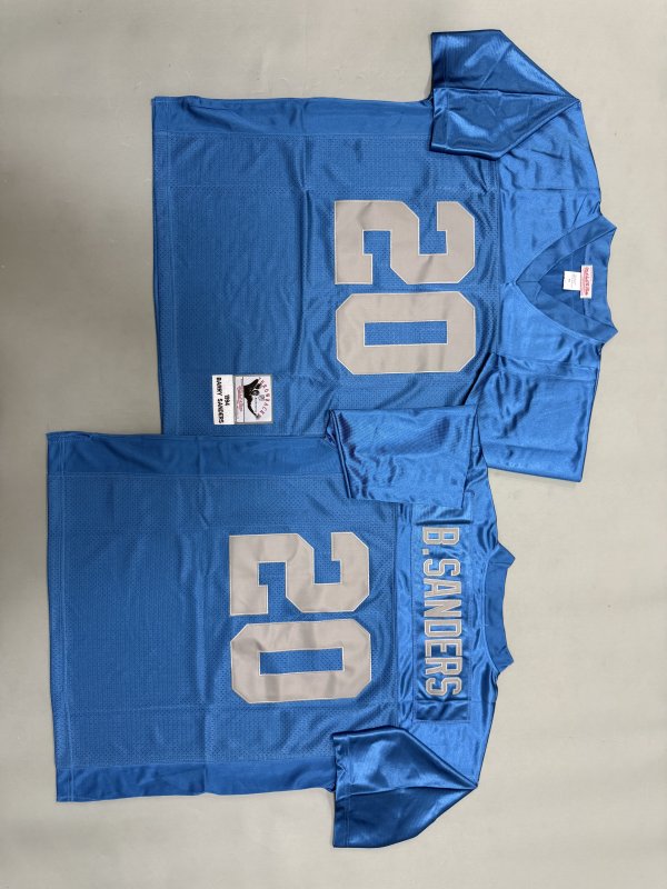 Men's Detroit Lions #20 Barry Sanders Blue Mitchell & Ness Jersey