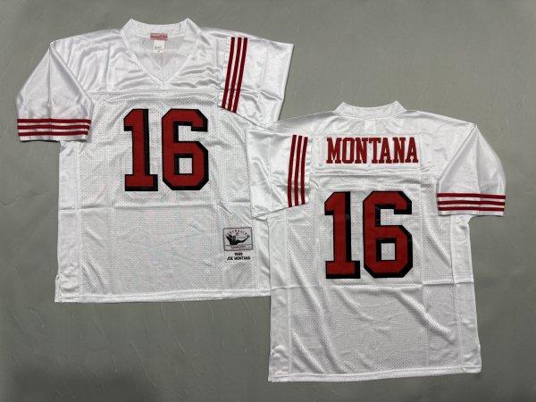 Men's #16 Joe Montana San Francisco 49ers White Jersey