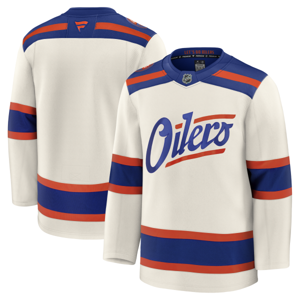 Men's Edmonton Oilers Light Beige Alternate Premium Jersey