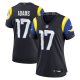 Women's #17 Davante Adams Los Angeles Rams Nike 2025 Rivalries Collection Game Midnight Blue Jersey