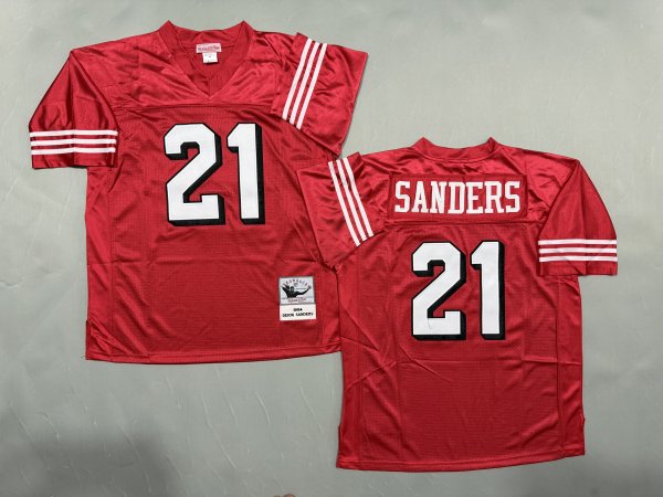 Men's #21 Deion Sanders San Francisco 49ers Red Jersey
