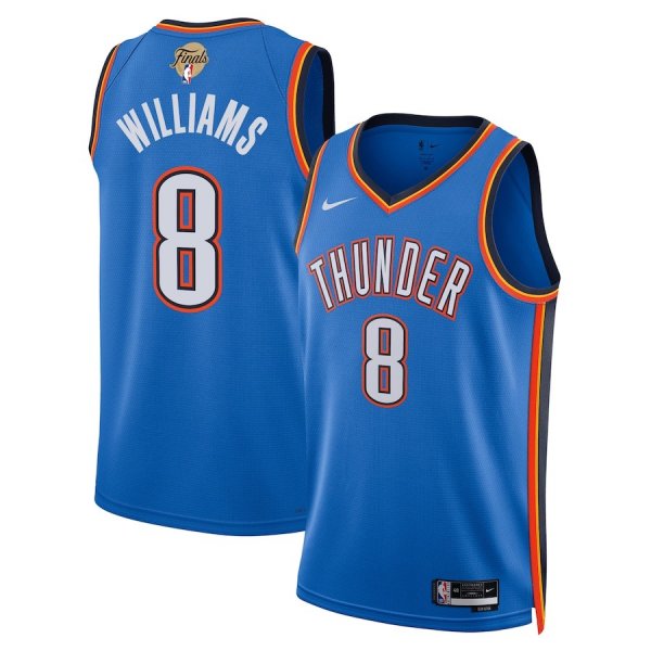 Men's Unisex Oklahoma City Thunder #8 Jalen Williams Nike Blue 2025 NBA Finals Swingman Jersey - Icon Edition