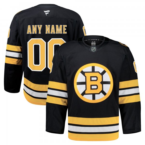 Youth Boston Bruins Black Home Authentic Pro Custom Jersey