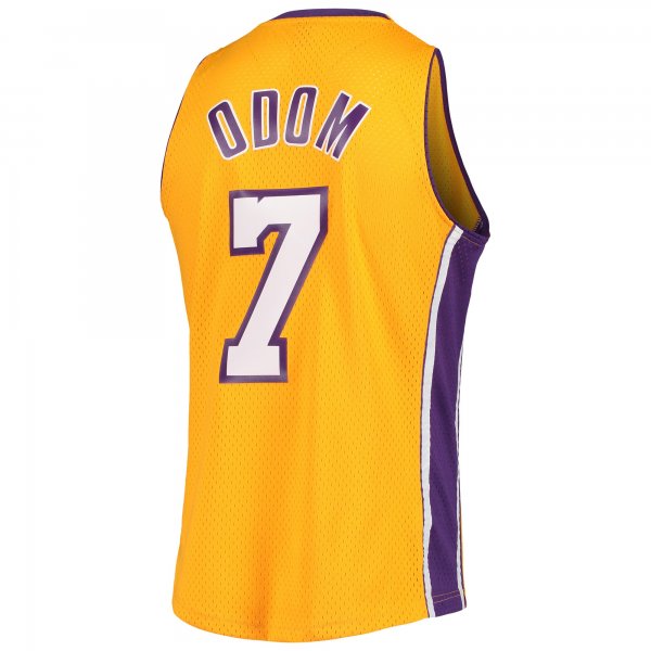 Men's Los Angeles Lakers Lamar Odom Mitchell & Ness Gold 2001/02 Hardwood Classics Swingman Jersey