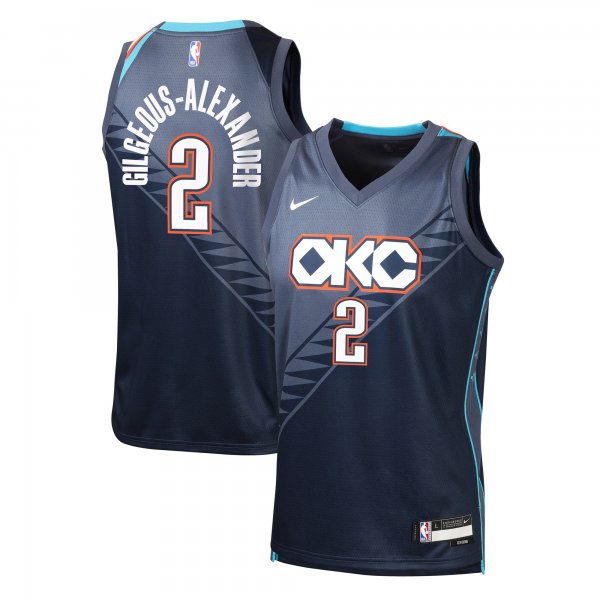 Youth Oklahoma City Thunder #2 Shai Gilgeous-Alexander Nike Navy 2025/26 City Edition Swingman Jersey