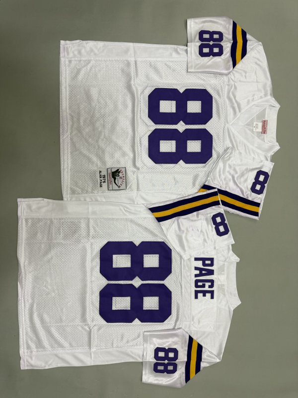 Men's #88 Alan Page White Minnesota Vikings Jersey